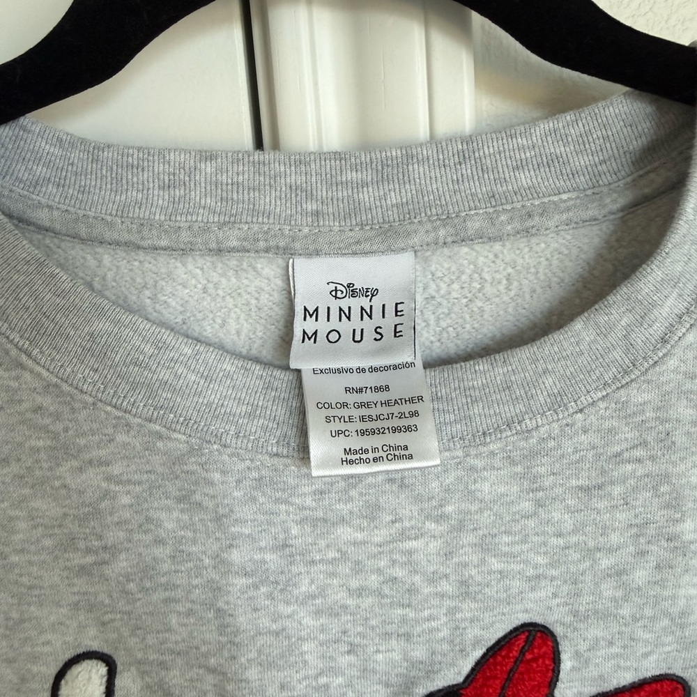 Disney Gray Sweatshirt with Minnie Mouse Design Size Medium - Picture 3 of 5
